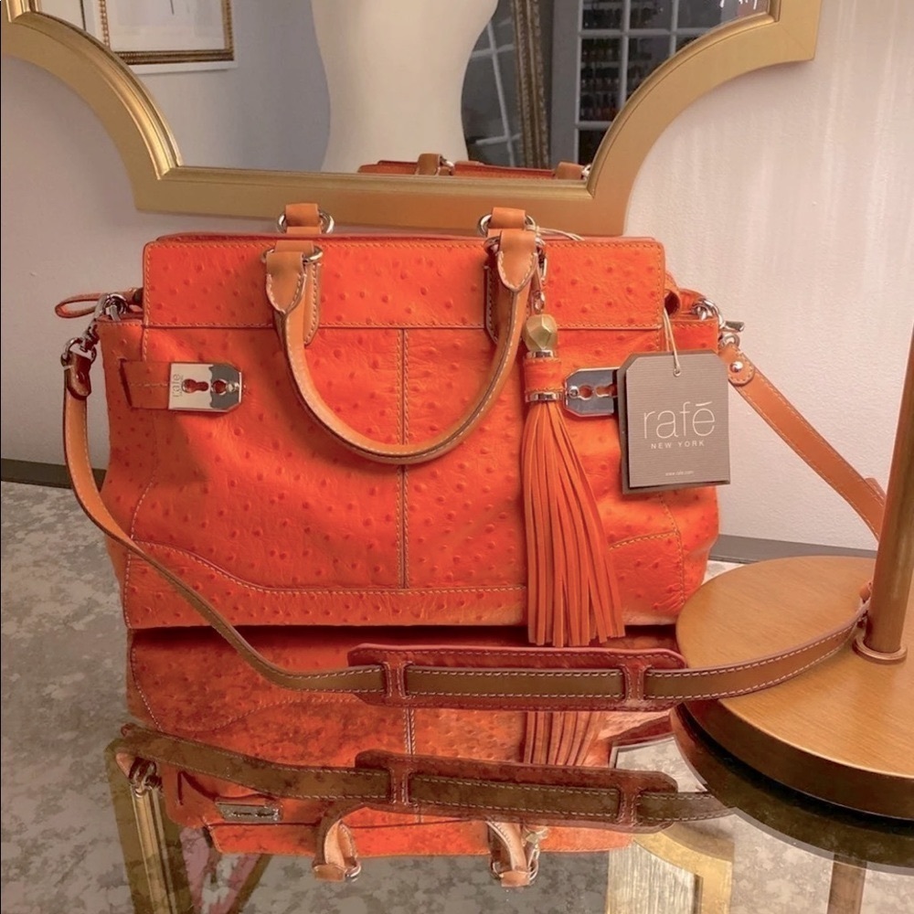 RAFE NEW YORK “Roopal” Ostrich Leather Satchel
